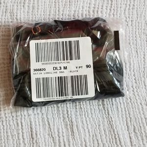 Victoria's Secret Satin Long Bralette Black MED